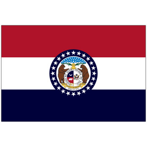 Mounted Missouri Flag Mounted Missouri Flag