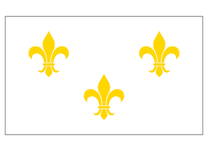 3 Fleur de Lis Flag - White 3 Fleur de Lis Flag - White