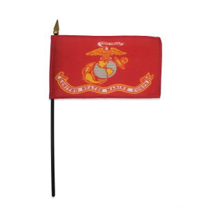 U.S. Marine Corps Flag on a Stick - 4"x6" U.S. Marine Corps Flag on a Stick - 4"x6"