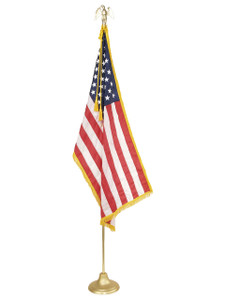 Gold Aluminum Pole - Courtroom Indoor Flag Set Gold Aluminum Pole - Courtroom Indoor Flag Set