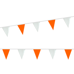 Orange & White Poly Pennant Strings