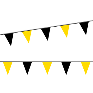 Yellow & Black Poly Pennant Strings Yellow & Black Poly Pennant Strings