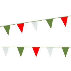 Green & White & Red Poly Pennant Strings Green & White & Red Poly Pennant Strings