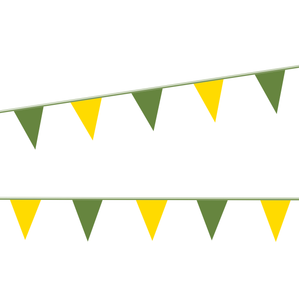 Green & Yellow Poly Pennant With Green String