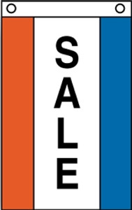SALE - 8'x3' Red White & Blue Vertical Message Flag