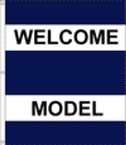 WELCOME - MODEL - 6'x5' Blue & White Double Message Flag