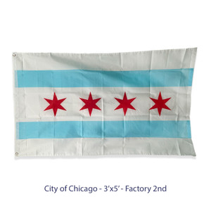 City of Chicago Flag - Factory 2nd City of Chicago Flag - Factory 2nd