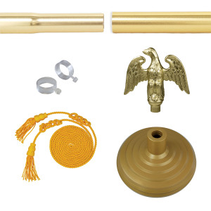 No Flag - Budget Indoor Pole Set w/Eagle - Gold