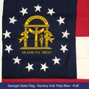 Georgia State Flag - Factory 2nd Georgia State Flag - Factory 2nd