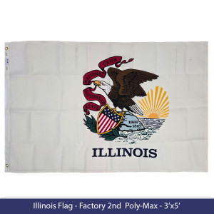 Poly-Max Illinois State Flag - Factory 2nd Poly-Max Illinois State Flag - Factory 2nd