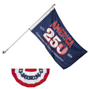250th American Celebration Luxury Flagpole Bundle - America 250 Celebration Flag