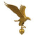 15" Wing Span Gold Flying Eagle Aluminum Flagpole Ornament with Globe