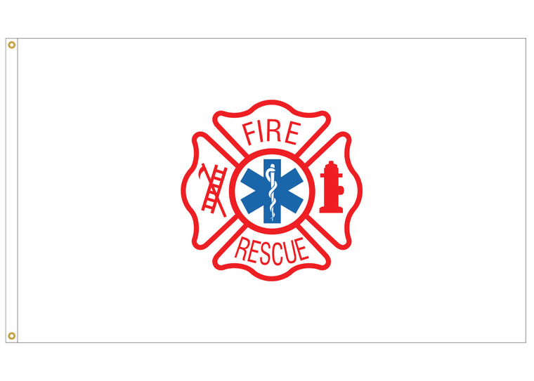 3' x 5' Fire Rescue Nylon Outdoor Flag