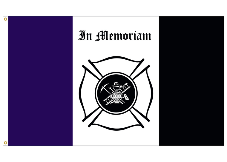 3' x 5' Firefighter Mourning Nylon Outdoor Flag