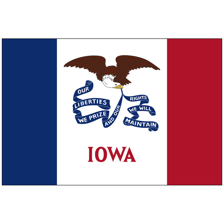 Mounted Iowa Flag