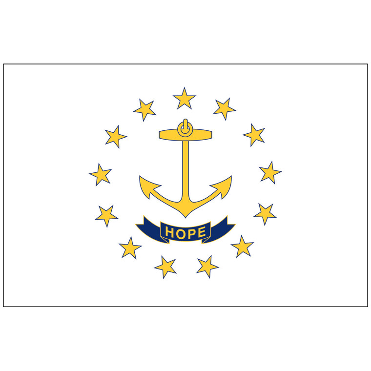 Mounted Rhode Island Flag