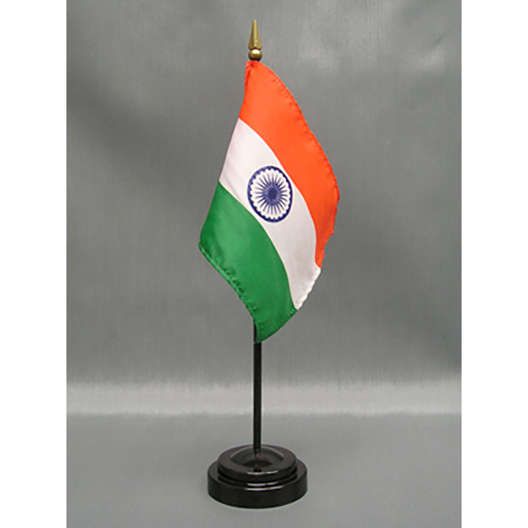 India 4x6 E-Gloss  Mounted Flag