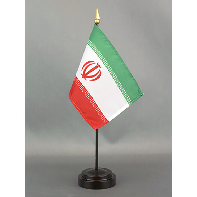 Iran 4x6 E-Gloss  Mounted Flag