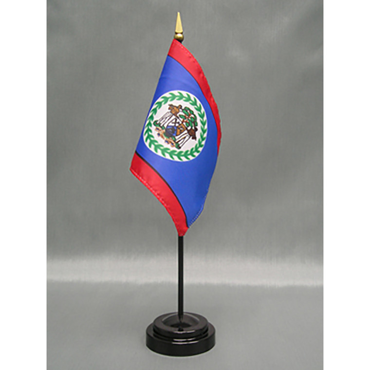 Belize 4x6 E-Gloss Flag Mounted Flag