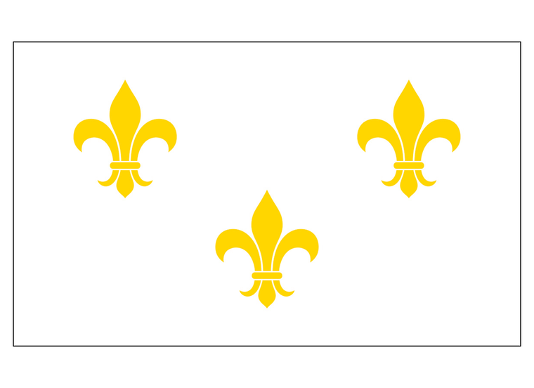 3 Fleur de Lis Flag - White