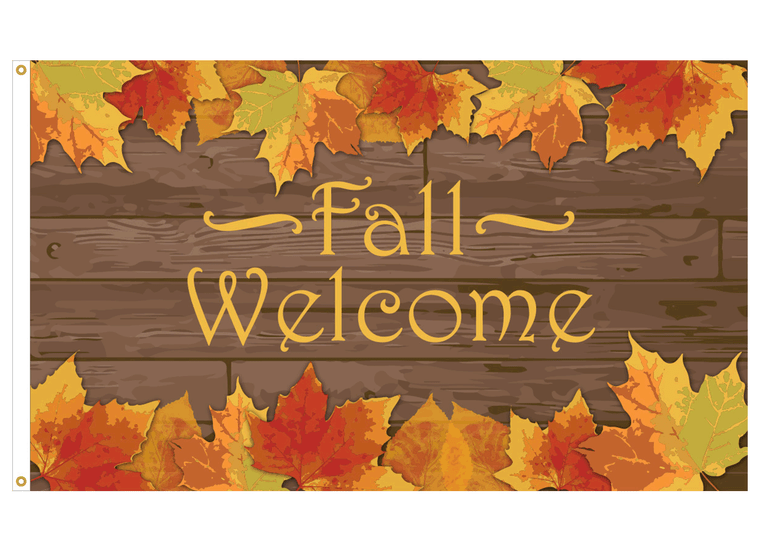 3' x 5' Fall Welcome Flag