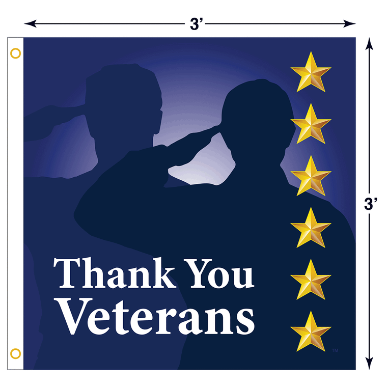 Thank You Veterans Flag 3x5 Ft (90x150 Cm) – Robuste Garten- & Hausflagge Mit 2 Messingösen