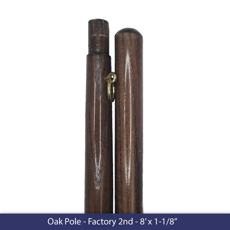 Oak Indoor Flagpole - 8'x1-1/8" - Brass Joint