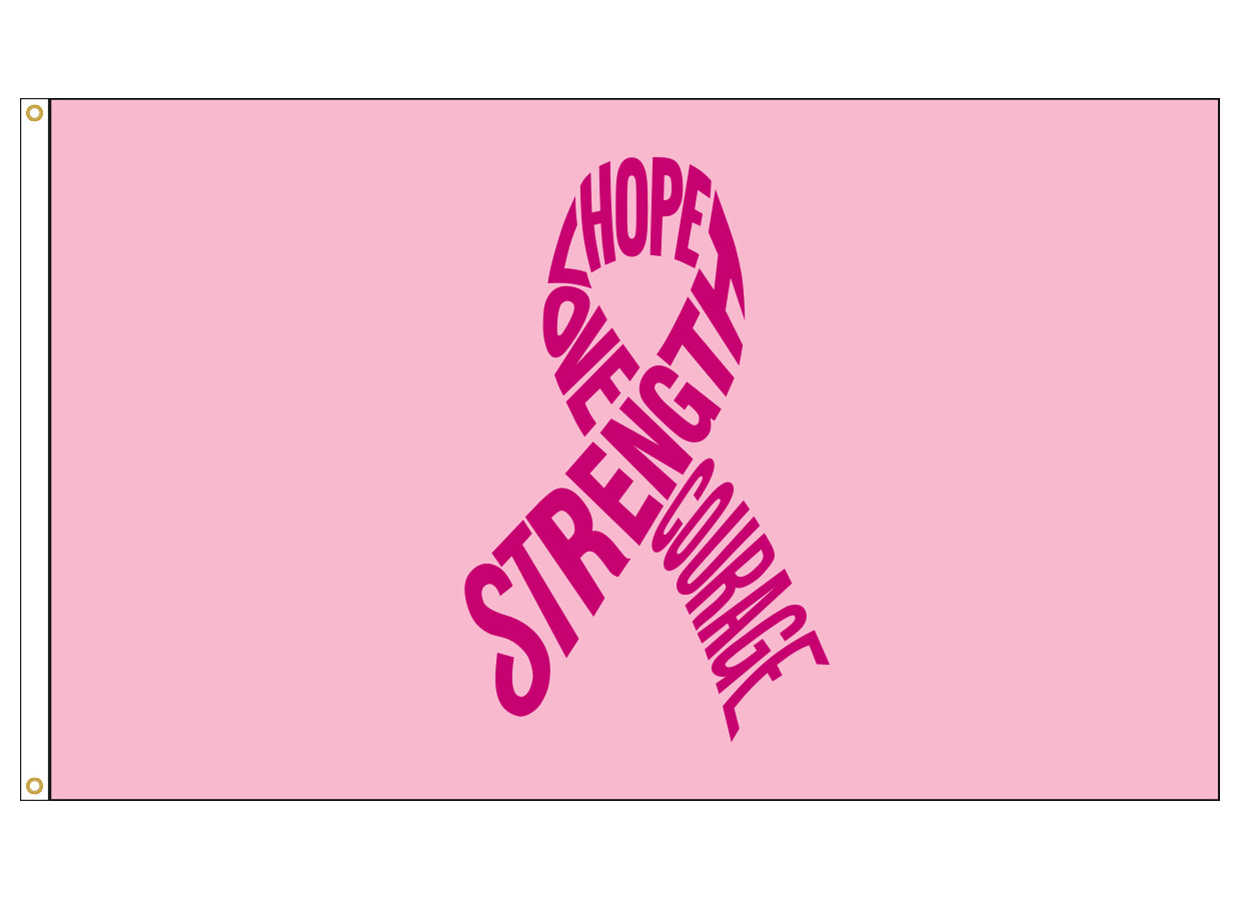 Pink Ribbon Breast Cancer Awareness Flag | American Flags Express