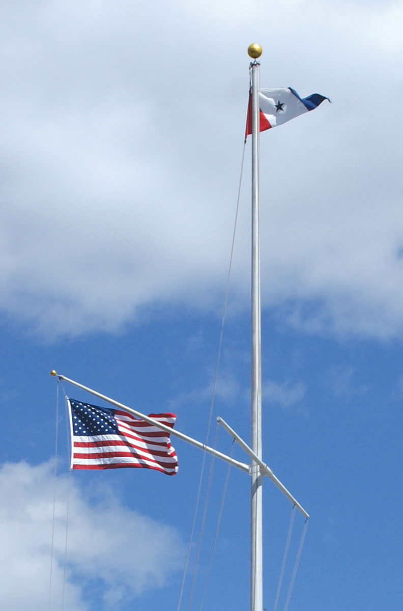 Half mast flag gaff deals flagpole