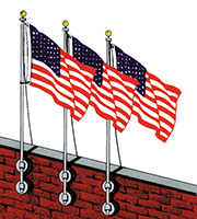 Franklin Vertical Wall Flagpole Set