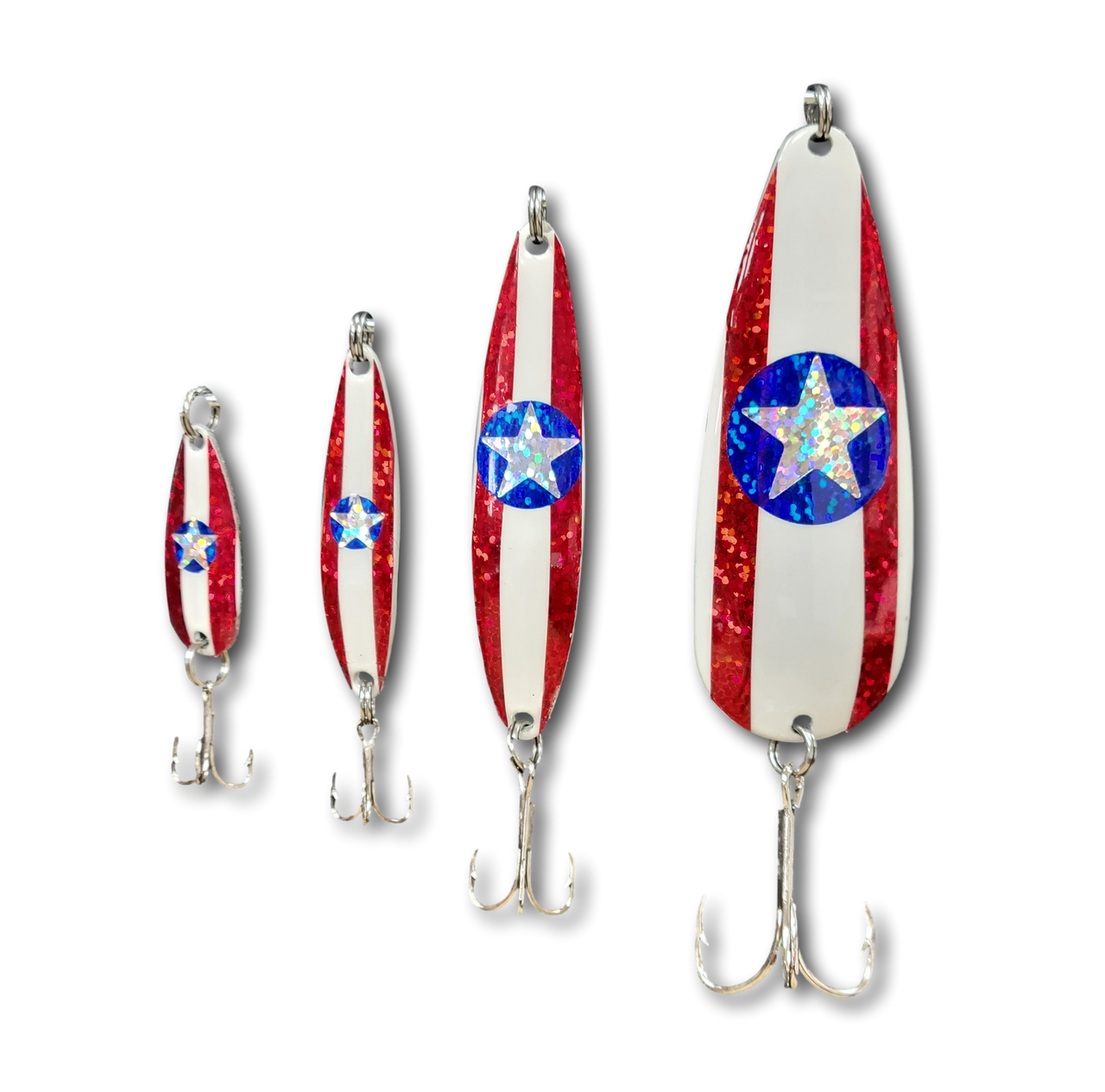 Patriot Star Pattern Spoon Lure by Parsons Lures