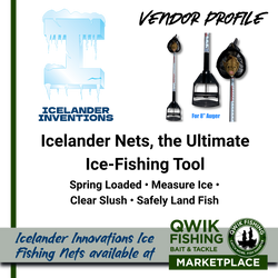 Icelander Nets  Spring-Loaded Ice-Fishing Net | American Made | Qwik  Fishing
