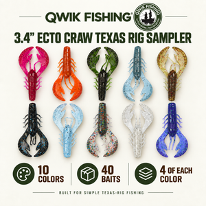 Qwik Fishing 3.4" Ecto Craw Texas Rig Sampler