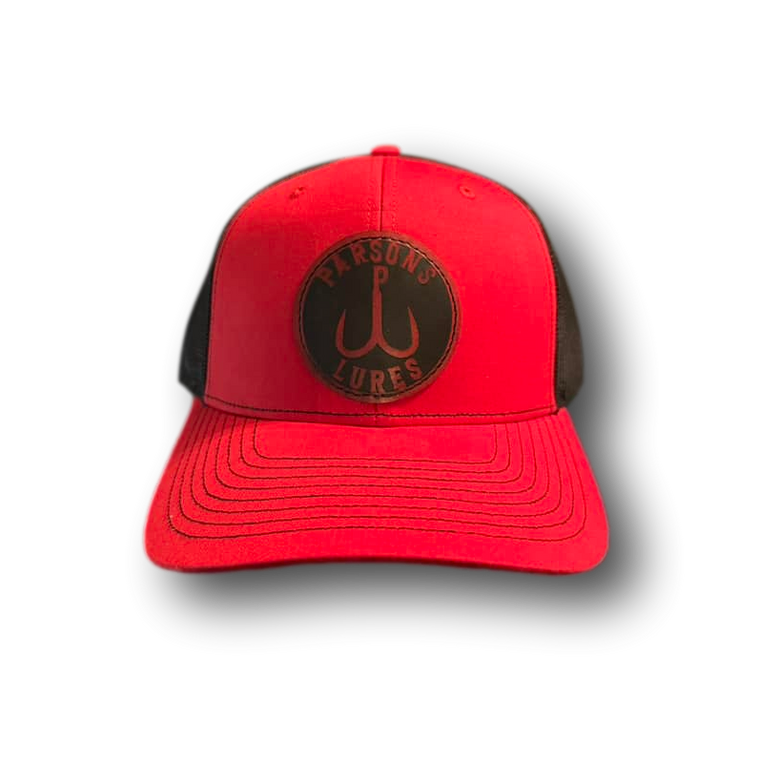 Parsons Lures Richardson 112 Original Trucker Hat, Red Adjustable front view
