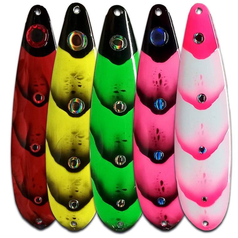 Litts Fish Lures Custom Hand Painted Craw Pattern Flutter / Trolling Spoons