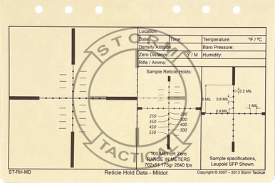 6 Ring Mildot Reticle Holds
