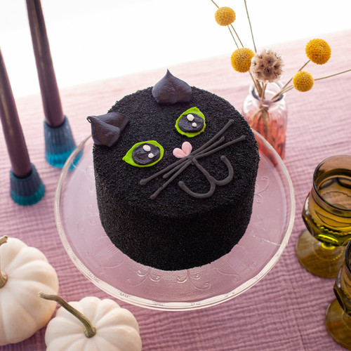 Black SusieKitty Decorated Cake