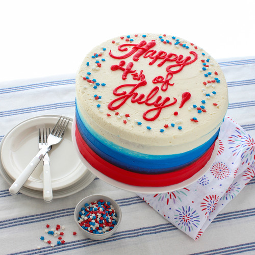 4th of July Ombre Decorated Cake