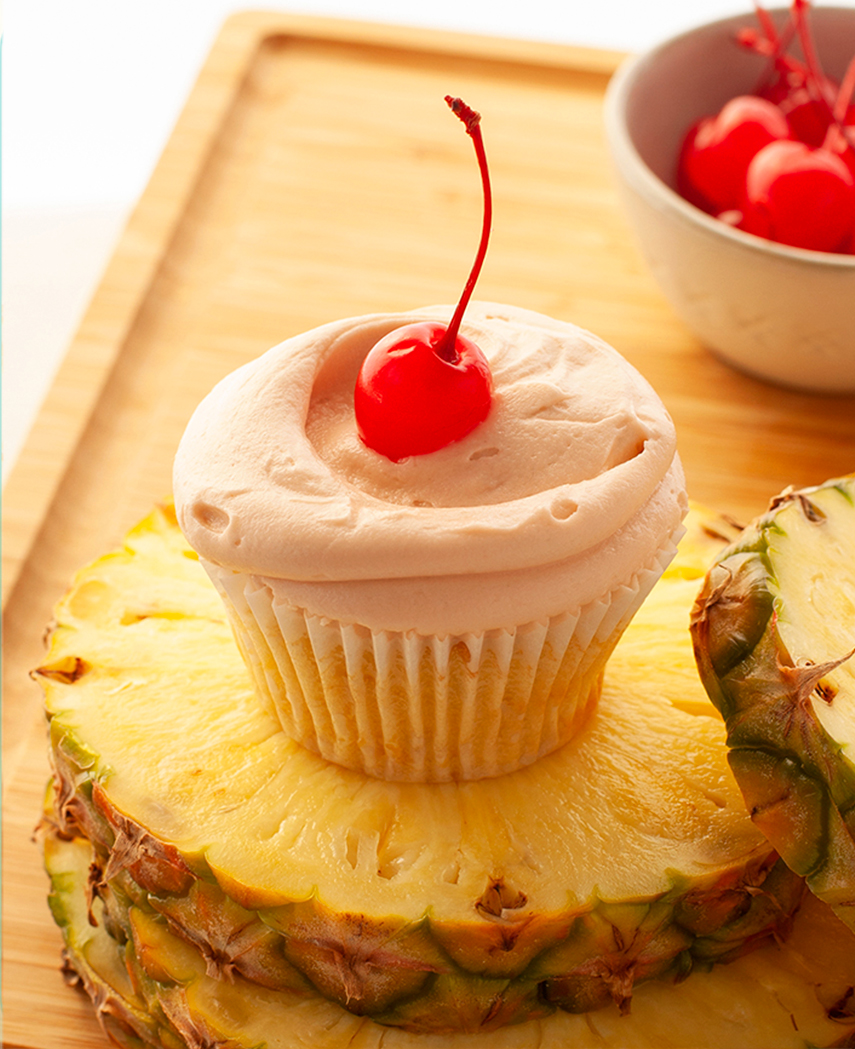 Upside Down Pineapple Cake cupcake