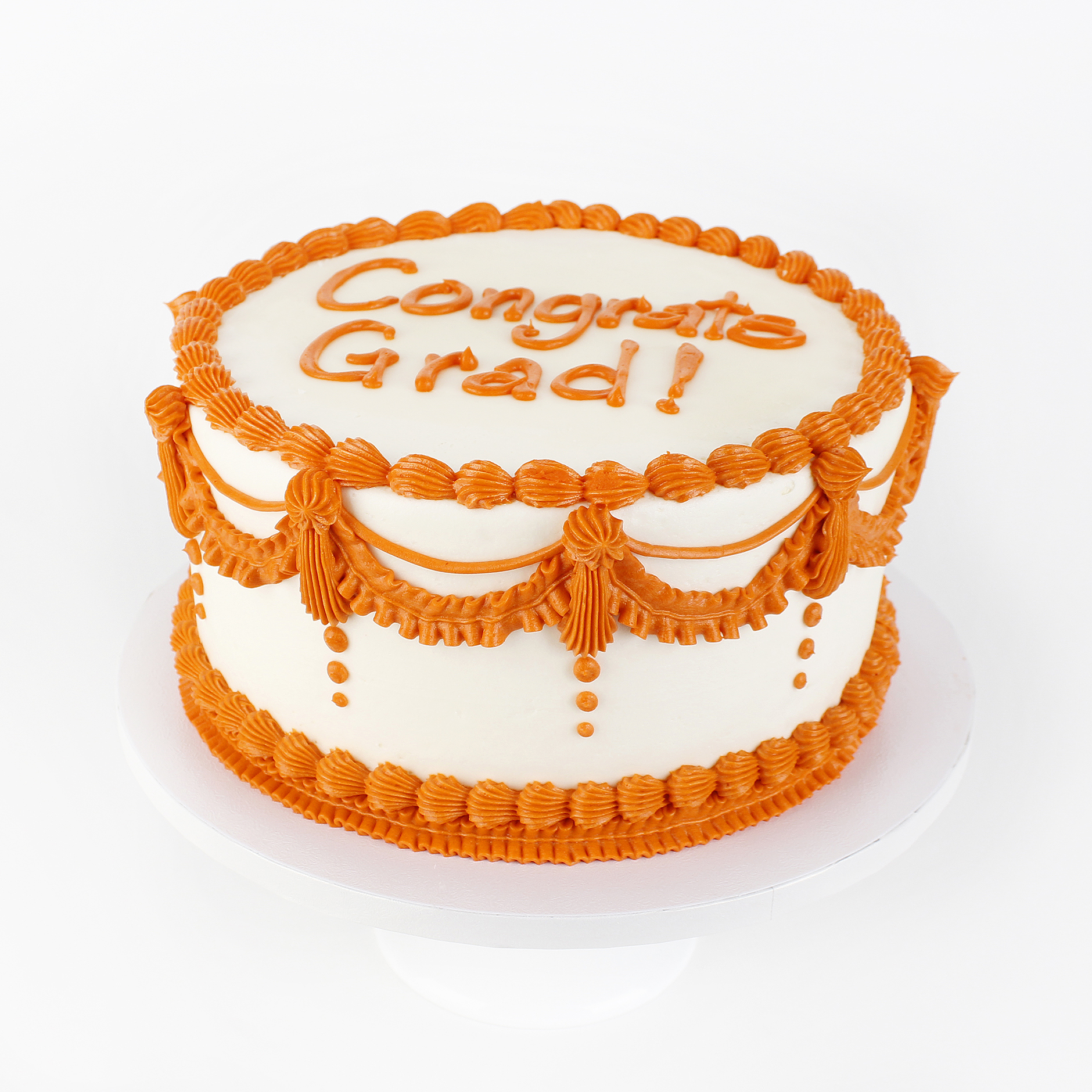 Orange Vintage Grad Cake 