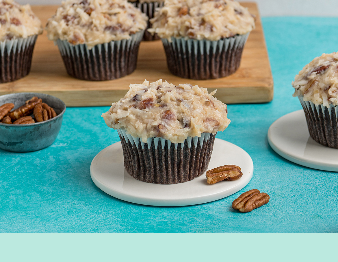 German Chocolate Cupcakes
