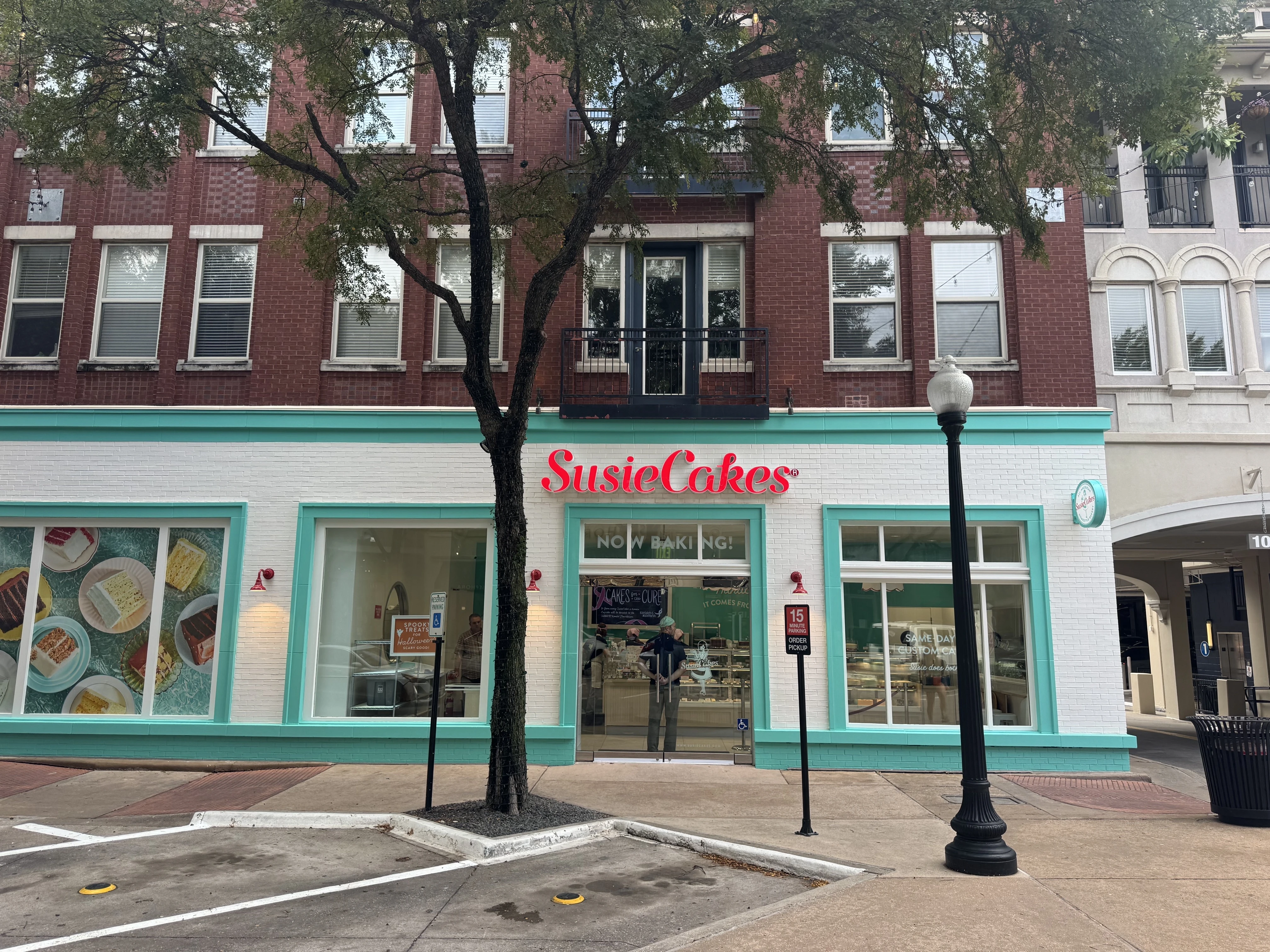 SusieCakes Dallas West Village bakery storefront in Uptown Dallas, Texas