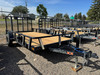 Raw Maxx Trailers 2027 UTX 83"X14' Utility Trailer | Single Axle 3.5K, 2" Round Pipetop Rails, 4' Rear Ramp Gate, Spare Tire Mount, 8 Ply Tires
