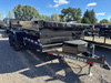 P.J. Trailers 2027 D7 83"X14' Scissor Dump Trailer | Tandem Axle 14K, 6" Channel, 24" Sides, Spreader Gate, Scissor Lift, Tarp Kit, Slide In Ramps