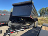 P.J. Trailers 2027 D7 83"X14' Scissor Dump Trailer | Tandem Axle 14K, 6" Channel, 48" Sides, Spreader Gate, Scissor Lift, Tarp Kit, Slide In Ramps