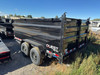 P.J. Trailers 2027 D7 83"X14' Scissor Dump Trailer | Tandem Axle 14K, 6" Channel, 48" Sides, Spreader Gate, Scissor Lift, Tarp Kit, Slide In Ramps