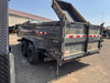 P.J. Trailers 2027 DM 83"X16' Low Profile Dump Trailer | Tandem Axle 14K, 36" Sides, Hydraulic Jack, 7ga Floors, 2 Way Spreader Gate, XL Storage Box, Tarp Kit, Rear Stabilizing Stands