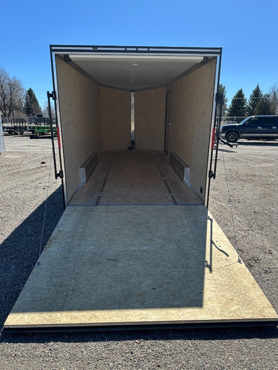 Alcom Trailers 2024 2024 90"X18' Standard Cargo Trailer | Tandem Axle Axle 7K | Utv, Luan Interior, Xtended Tongue, Spread Torsions, Black Trim,White Int. Ps RV Door, 7K
