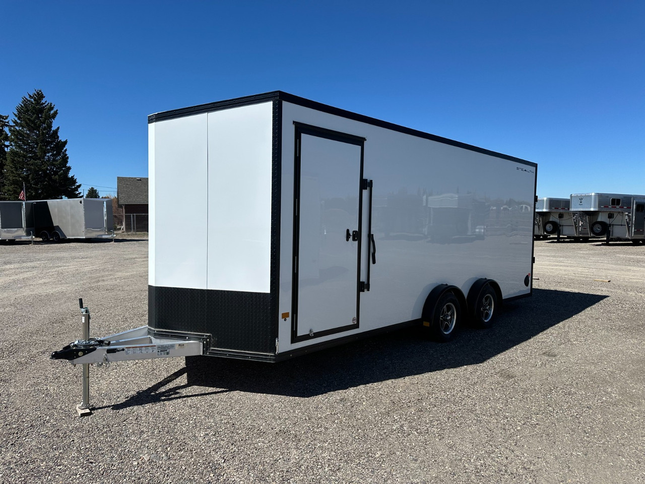 Alcom Trailers 2024 STEALTH 90"X20' V-Nose Cargo Trailer | Tandem Axle 7K, Airline Recessed Track, 7' Tall, Luan Interior, Passenger Side Door