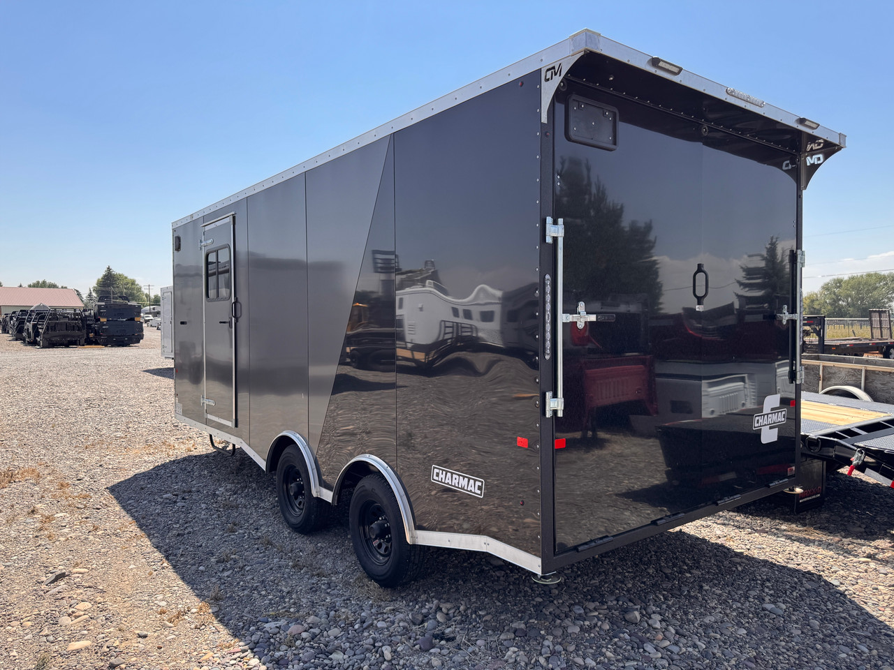 Charmac Trailers 2026 STEALTH 100"X20' Standard Cargo Trailer | Tandem Axle Axle 9.99K, Rear Ramp Door, Rubber Floor, Driver Side Door, Rear Passenger Side Window, Rear Spoiler